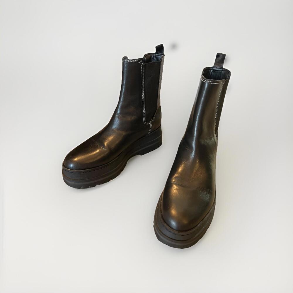 MARC FISHER WOMENS PAULINE CHELSEA CHUNKY BOOTS 11M BLACK GREAT CONDITION!